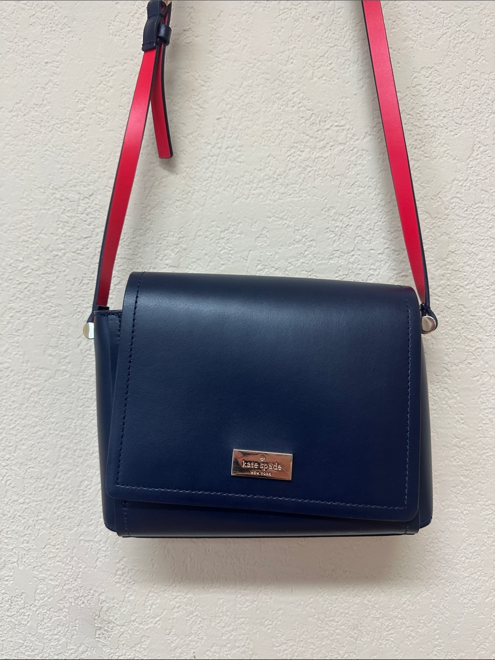 Kate Spade navy blue and red Satchel bag